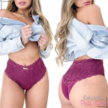 Imagem de Kit 05 Calcinha Cinta Feminina Cós Alto Reforçada Com Renda - Ninfrodi