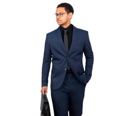 Imagem de Terno slim microfibra azul marinho escuro - Elegante ternos , 56