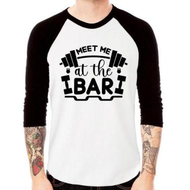 Imagem de Camiseta Raglan Meet Me At The Bar Manga 3/4 - Foca na Moda, Branco, P