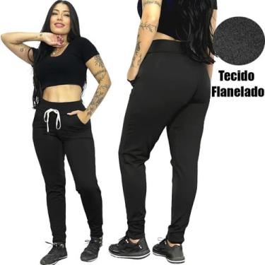 Imagem de Calça Jogger Moletom Frio Flanelado  Feminina - Adessa, Preto, P - 38