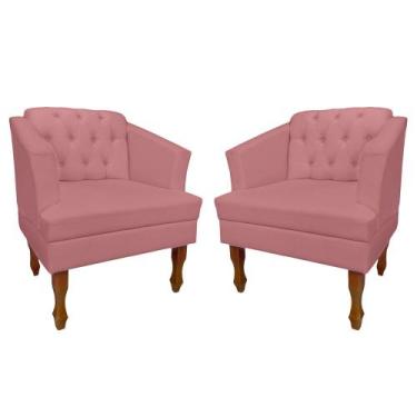 Imagem de Poltrona Kit 02 Unidades Estofada Decorativa Leitura Sala Quarto Consu