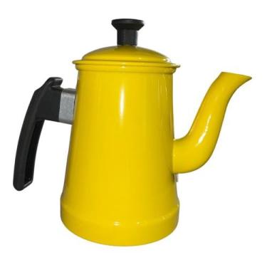 Imagem de Bule Café E Chá Em Alumínio Vermelho 500ml - aluminio vulcao, Amarelo