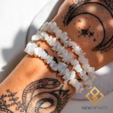 Imagem de Pulseira de Pedra da Lua Cristal Natural - New Infinity, Branco