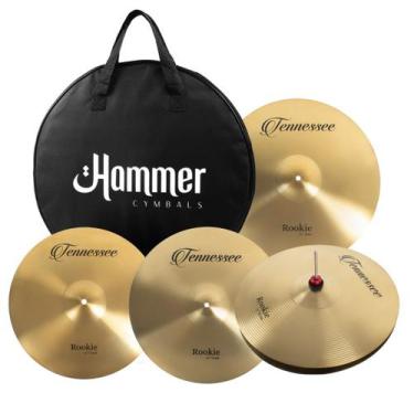 Imagem de Kit Pratos 14'',16'', 18'', 20'' Polegadas Natural Hammer Rookie By Li