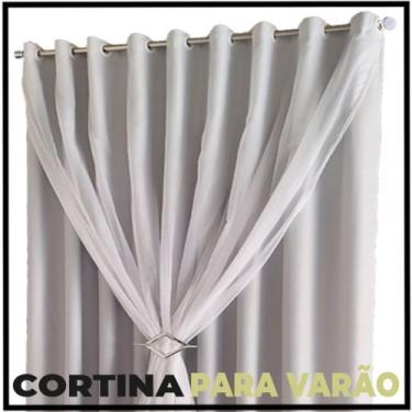 Imagem de Cortina Lisboa Sala Quarto 8,00 x 2,50 Apartamento Branco - Bravin Cor