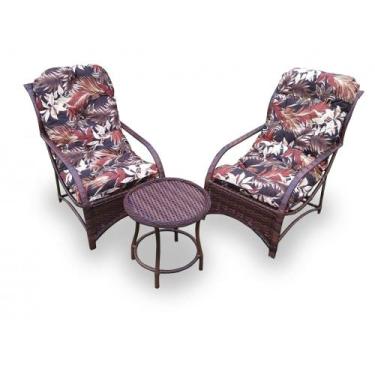 Imagem de Conjunto Poltronas Espreguiçadeira Área Externa Fibra Sintética - 2 Po