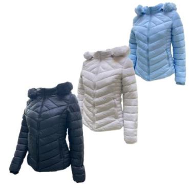 Imagem de Jaqueta Feminina Puffer Forrada Apeluciada com Capuz Removivel - Zafir