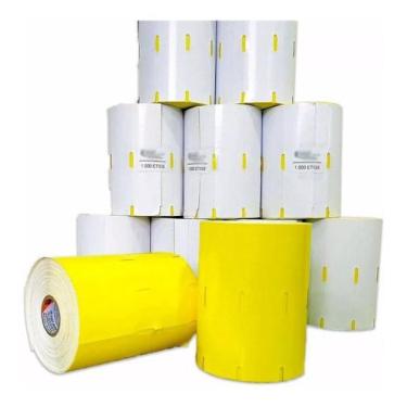 Imagem de Etiqueta de Gondola De Supermercado 110x30 Amarelo 4 Rolos - Evolution