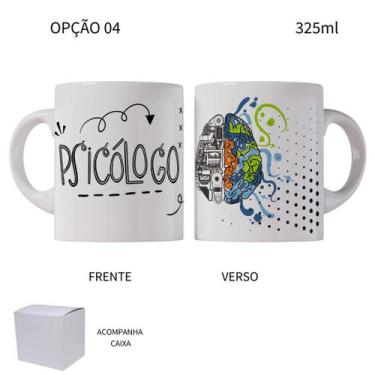 Imagem de Caneca 325ml Profissões Psicologia Minimalista - LARANJA E MIMOS
