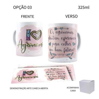 Imagem de Caneca 325ml Profissões Agronomia Agrônomo Agrônoma - LARANJA E MIMOS