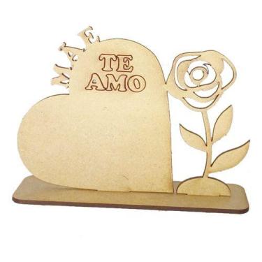 Imagem de 10 Lembrancinhas Dia Das Mães com Flor em Mdf cru - Artesanato Taqua L