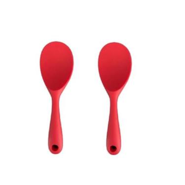 Imagem de Conjunto de Colheres de Silicone Maciço - 22,5 cm - Cor Vermelha UnyHo