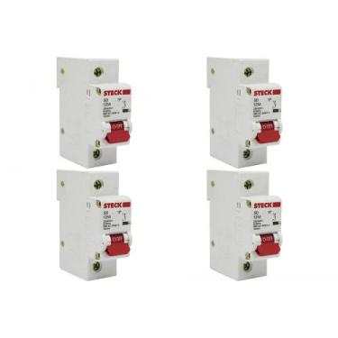 Imagem de Kit C/4 - Disjuntor Steck Din Unipolar 125A Sd61 C10Ka