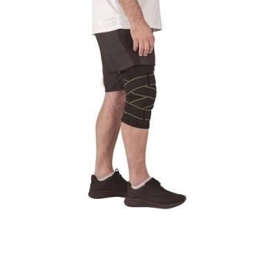 Imagem de Joelehira neoprene articulada dobradicas e cintas cruzada preta  bc062