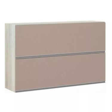 Imagem de Armário Basculante Duplo Luciane 120cm 2 Portas Lis, Legno Crema/Conne