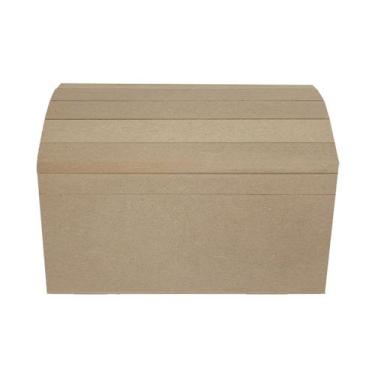 Imagem de Baú Ripado Tamanho M 23cm Mdf Madeira - ATACADÃO DO ARTESANATO MDF