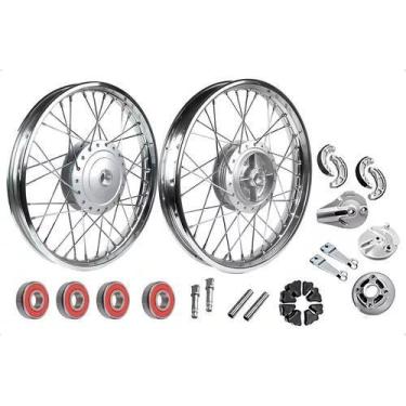 Imagem de Par Aro Roda Completa Raio 4mm Titan Fan 150 04/13 Montada - Fabreck /