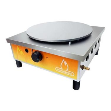 Imagem de Panquequeira Gás Inox 1 Boca Dupla 45x45x20 CP -1D Metalmaq