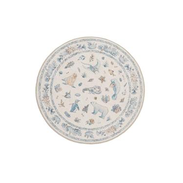 Imagem de Weaverlane Tapete lavável de lã sintética (azul multi, 9 cm redondo)