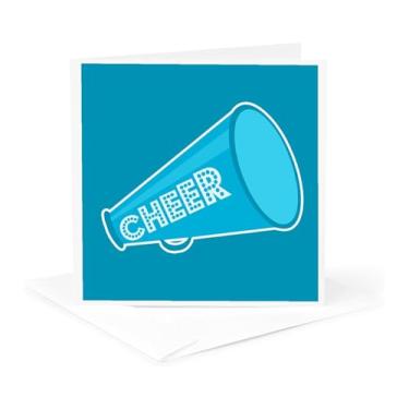 Imagem de 3dRose Cheer Megafone Art Blue - Cartão comemorativo, 15,24 cm x 15,24 cm, único (gc_252126_5)