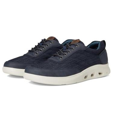 Imagem de Nunn Bush Tênis masculino Ponte Knit Moc Toe híbrido Oxford casual leve estilo atlético com cadarço, Azul marino, 11 Wide