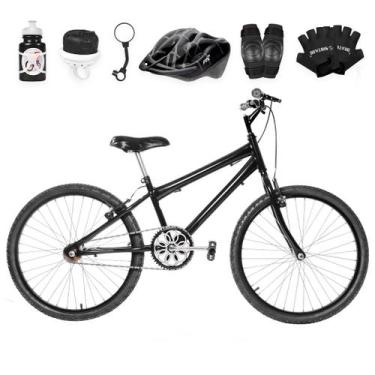Imagem de Bicicleta Masculina Aro 24 Alumínio Colorido + Kit Proteção - FlexBike