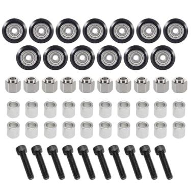 Imagem de Rolamento de polia de impressora 3D 53 peças incluído, 13 peças, rodas de polia preta, 10 peças, espaçador excêntrico, 20 peças, coluna redonda, 20 parafusos para impressora 3D Creality Anycubic Anet