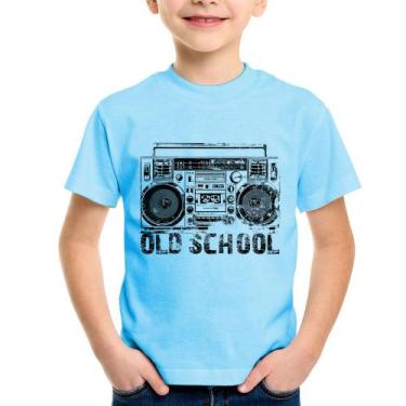 Imagem de Camiseta Infantil Old School Boombox - Foca na Moda, Azul bebê, 2