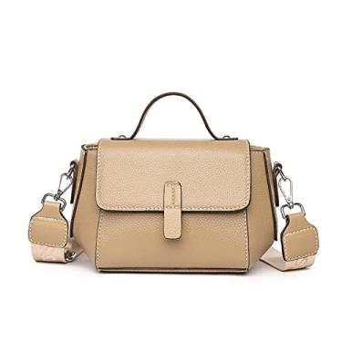 Imagem de Bolsa tiracolo luxuosa para mulheres Bolsa de couro macio Bolsas carteiro para mulheres Bolsa feminina(Khaki)