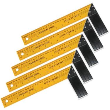 Imagem de 5 Esquadro Metálico 30cm 12pol Para Marcenaria E Serralheria - IDEA+PR