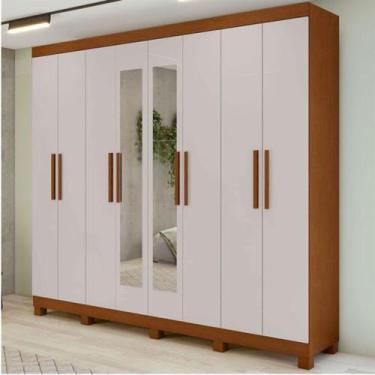 Imagem de Guarda Roupa Casal Com Espelho 8 Portas 4 Gavetas New Andara Com Espel