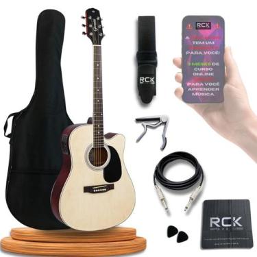 Imagem de Violão Giannini Aço Eletroacústico kit Completo, GDC Natural