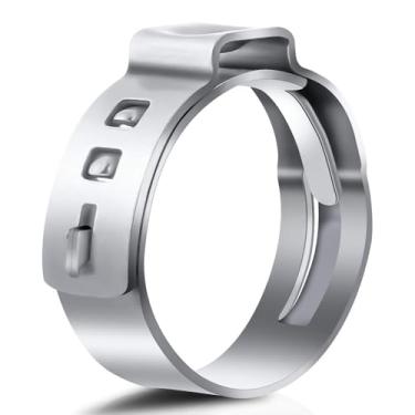 Imagem de 100 peças de anéis de fixação PEX de 5/8 polegadas, braçadeiras de aço inoxidável 304 PEX, anéis de crimpagem para conexões de encaixe de tubulação PEX (prata - 100 peças))