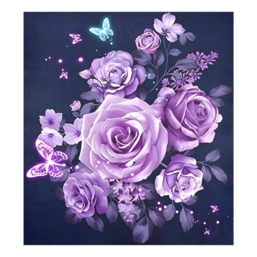 Imagem de Tampa magnética para máquina de lavar louça Naanle Purple Rose Flower 60x66cm