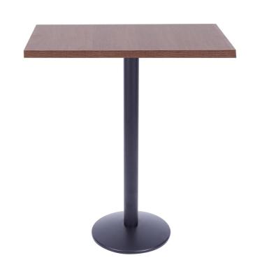 Imagem de Mesa Bistrô Zeta 111,50 cm (Altura) com Tampo em MDP Quadrado 80 cm Imbuia