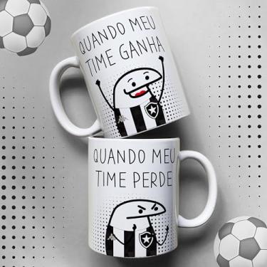 Imagem de Caneca Botafogo Torcedor, Porcelana, Quando Time Ganha/Perde, Branca