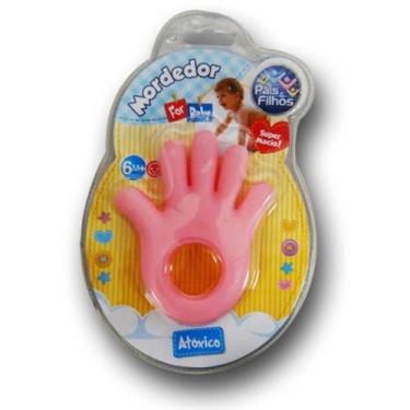 Imagem de Mordedor maozinha for baby +6 meses - cor rosa - Kitstar ind e com