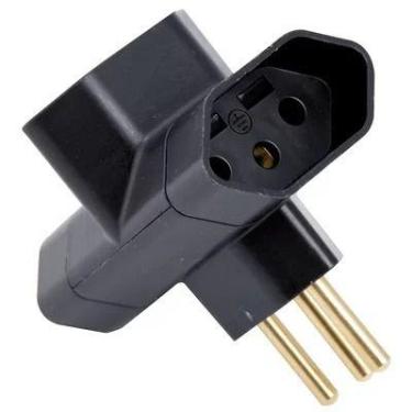 Imagem de Adaptador de Tomada T Benjamin 3 Tomadas 2P+T Preto Adp2-34 - margiriu