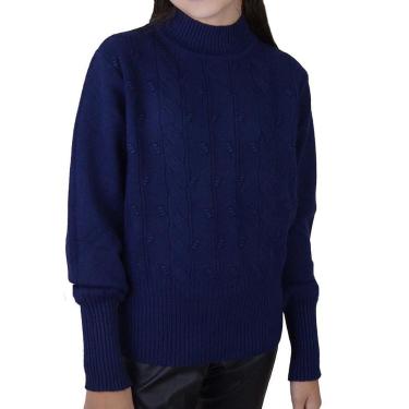 Imagem de Blusa Infantil Menina Pixe Love Tricot Marinho - 810031-Feminino