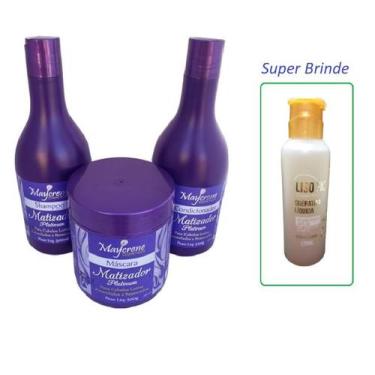 Imagem de Kit Matizador Platinum 3X500ml Maycrene + Queratina Líquida
