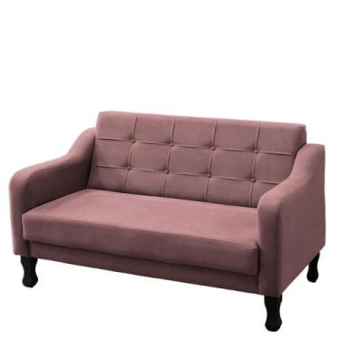 Imagem de Namoradeira Bella Decorativa 2 Lugares Veludo Rose - Maitê Moda Casa