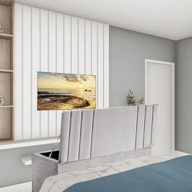 Imagem de Calçadeira Baú Recamier Estofada Cama King 190cm Grécia material sinté