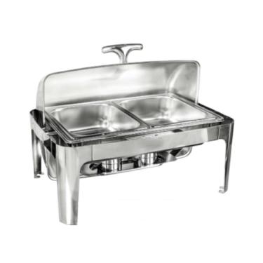 Imagem de Rechaud inox 2 cubas 13 Litros Banho-maria tampa giratória basculante Richoa