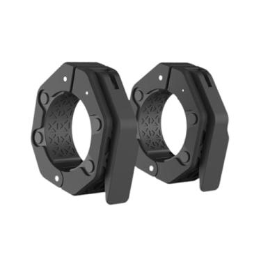 Imagem de UGPLM 2 peças halteu barbell clasp clipes de barbell lançamento rápido clipes de colarinho de trava de barragem para uso em casa, Preto