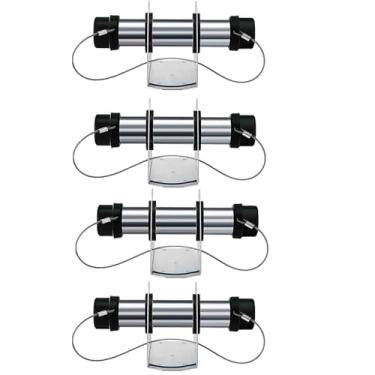 Imagem de VIRTIONZ Suporte de documentos de trailer de alumínio para caixa de cartão de registro, pacote com 4 porta-documentos, estilo tubo, 3,5 cm x 23 cm, para caminhões e reboques