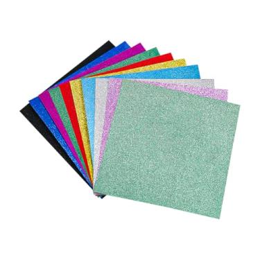 Imagem de 40 folhas, 15 x 15 cm, 10 cores, papel brilhante, cartolina, papel brilhante, para scrapbook, grande, cartões de embrulho para presente