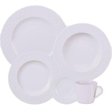Imagem de Aparelho de Jantar Tramontina Ingrid 20 Peças Porcelana Decorada Branco