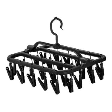 Imagem de Varal para Roupas Íntimas com 26 Prendedores, Dobrável e Retrátil, Preto