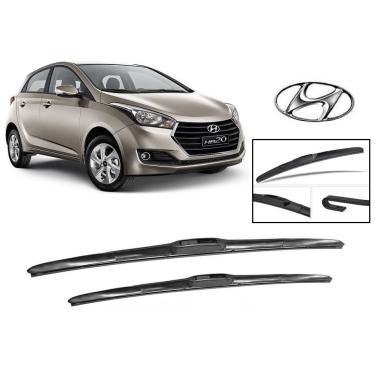 Imagem de Par De Palhetas Limpador De Parabrisa Dianteiro Modelo Premium Tipo Original para Hyundai HB20 2013 2014 2015 2016 2017 2018 2019