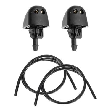 Imagem de A ABSOPRO Kit de bocal de lavador de para-brisa para Renault Trafic II 2001-2014 Bocais de pulverização de para-brisa Limpador Spray Lavadora Jet No.93160047 2 peças Mangueira de fluido de 1 metro